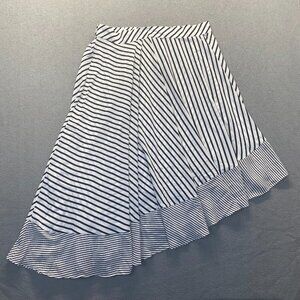 Lane Bryant Skirt Plus 18/20 Black White Striped,Layered,Pull On,Elastic Waist